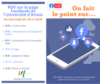 Calendrier Facebook Live étudiant Calendrier Facebook Live étudiant